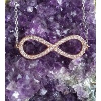 Infinity Necklace Rose Gold Silver