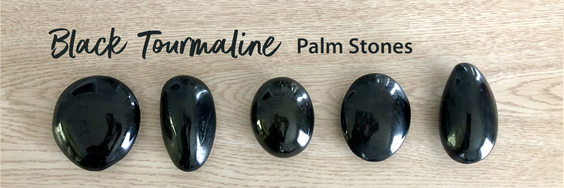 Black Tourmaine Palm Stones